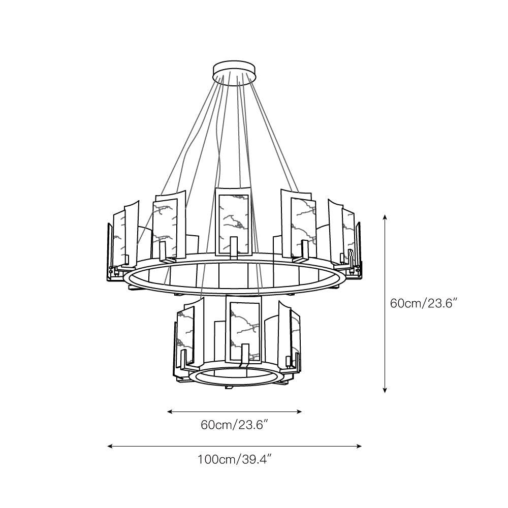 Radilum Jessie Alabaster Round Chandelier