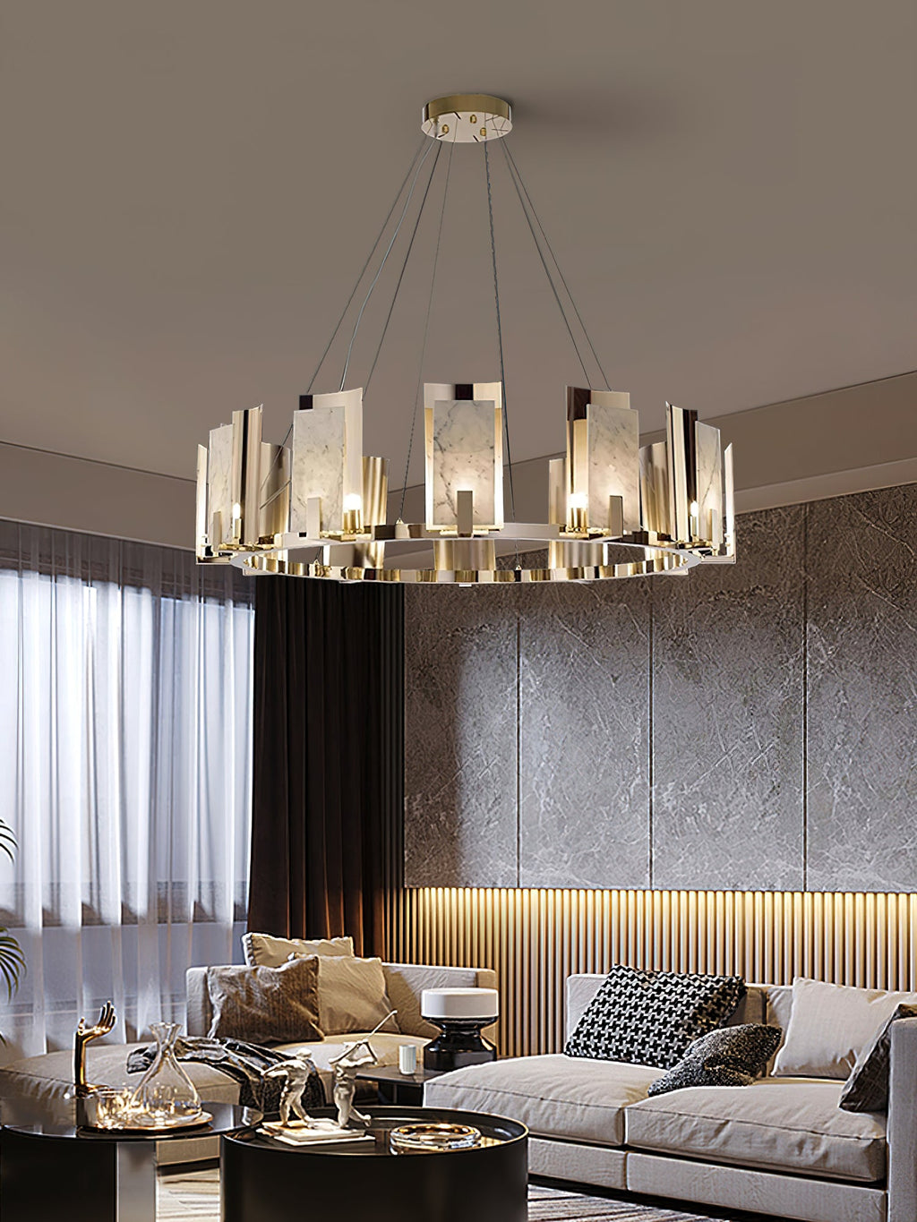 Radilum Jessie Alabaster Round Chandelier