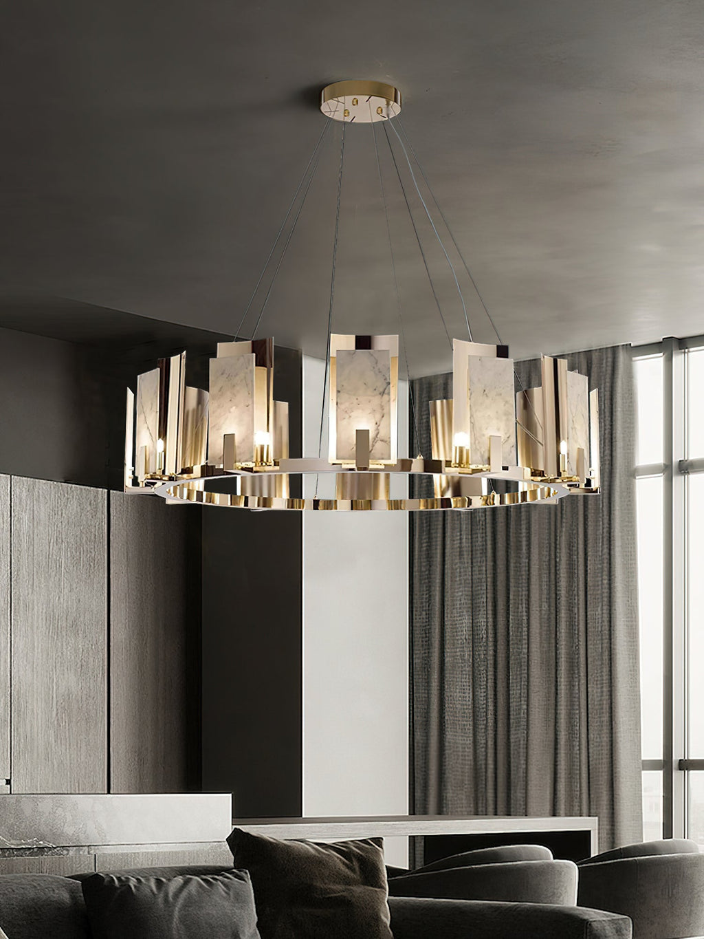 Radilum Jessie Alabaster Round Chandelier