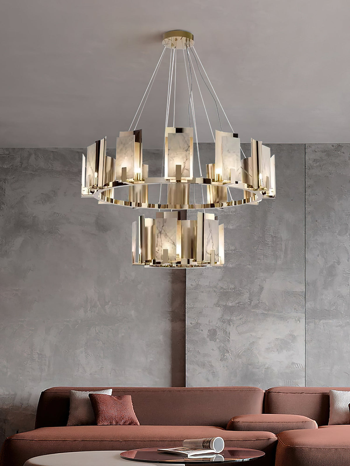 Radilum Jessie Alabaster Round Chandelier