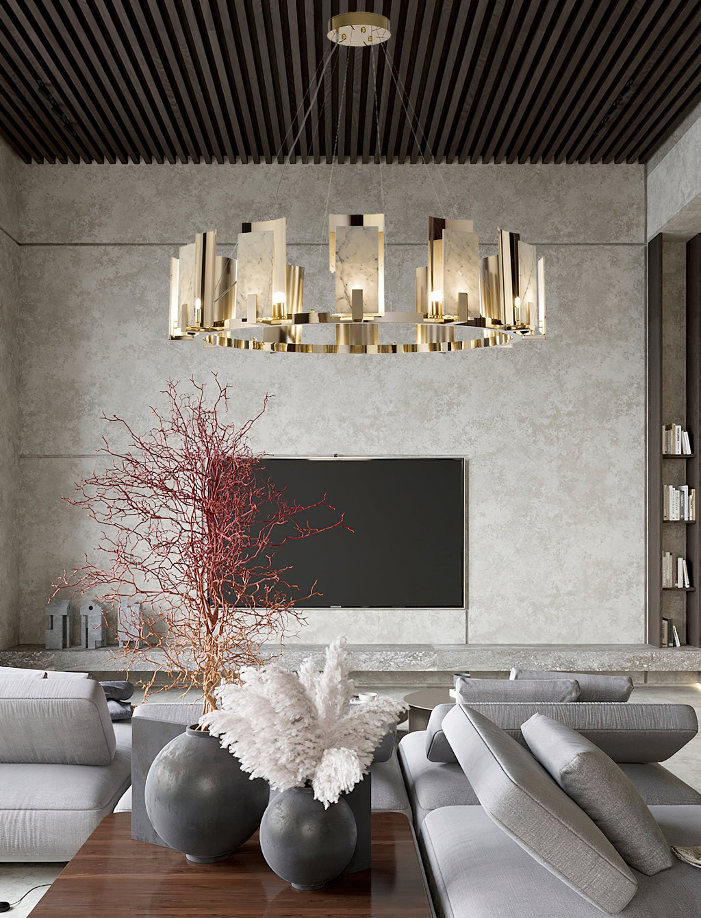 Radilum Jessie Alabaster Round Chandelier