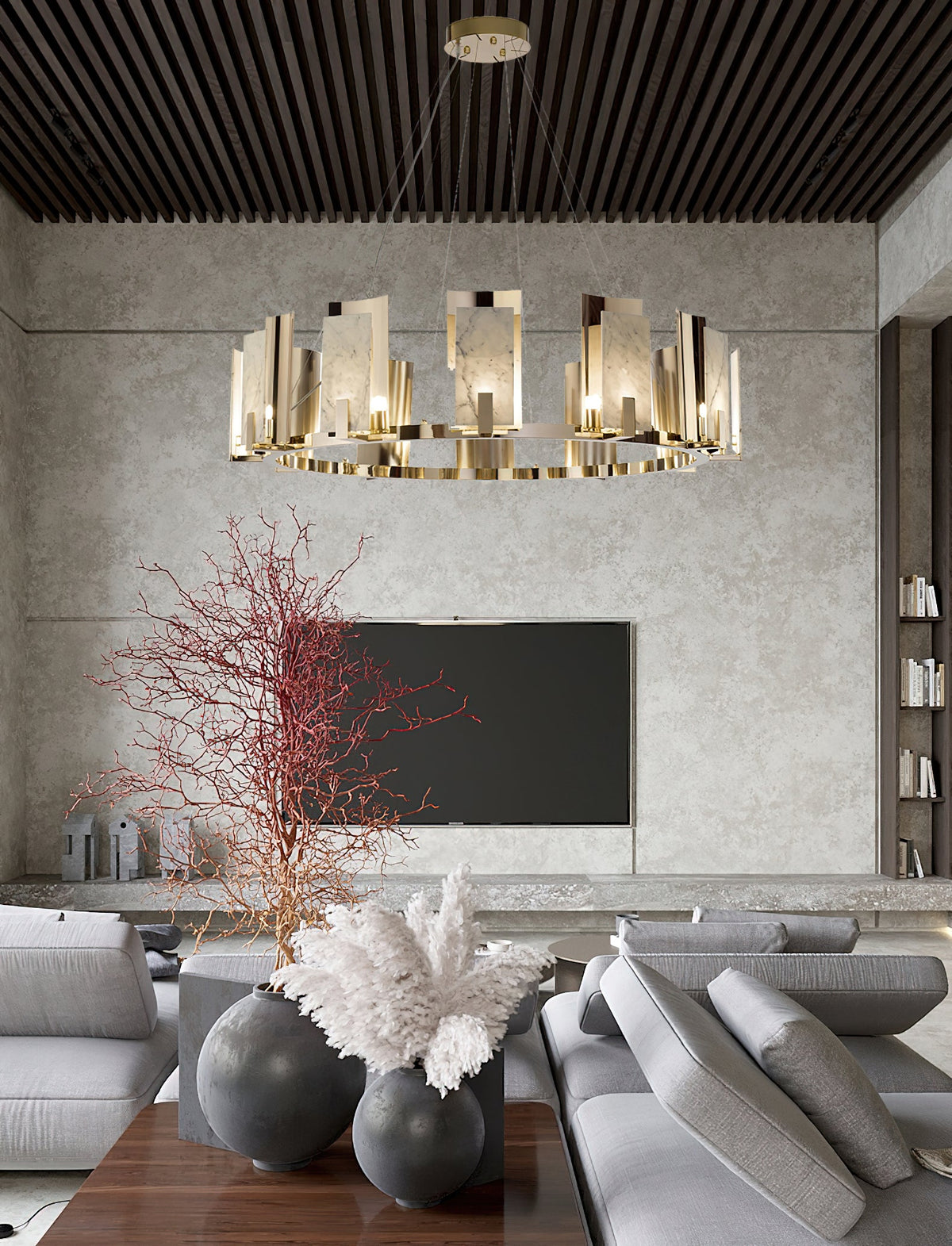 Radilum Jessie Alabaster Round Chandelier