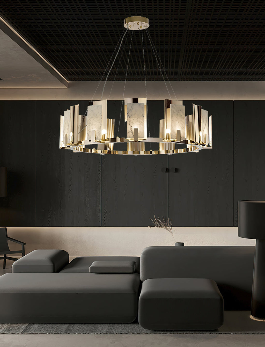 Radilum Jessie Alabaster Round Chandelier