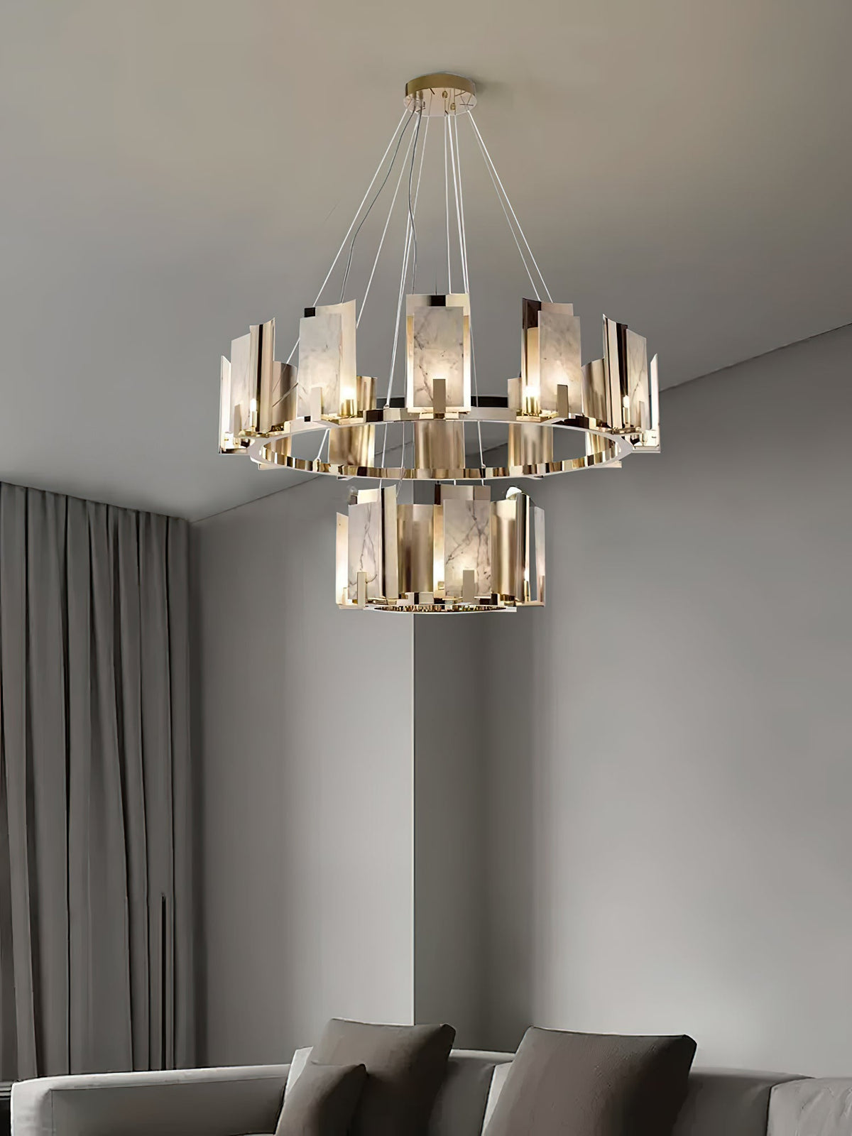 Radilum Jessie Alabaster Round Chandelier