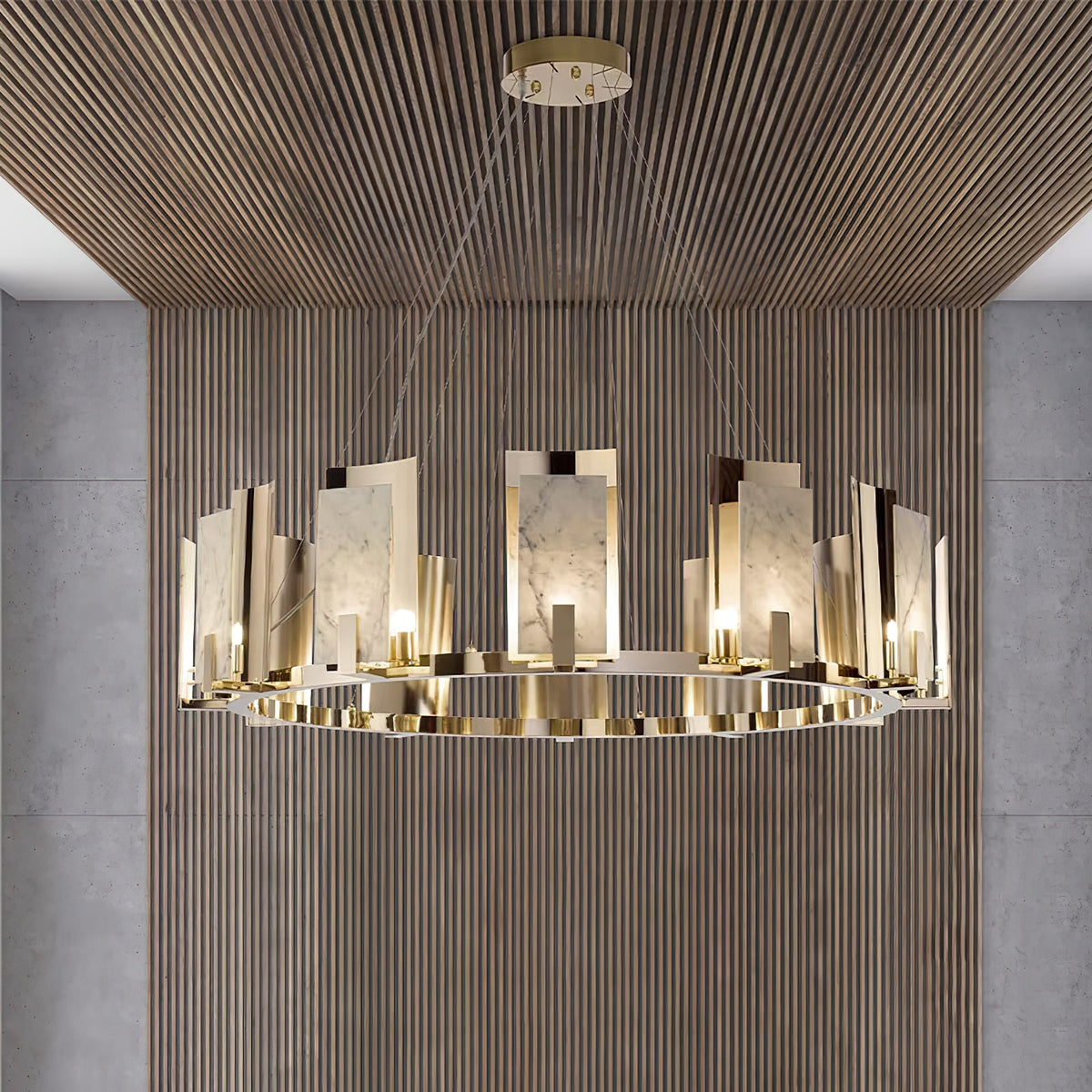 Radilum Jessie Alabaster Round Chandelier