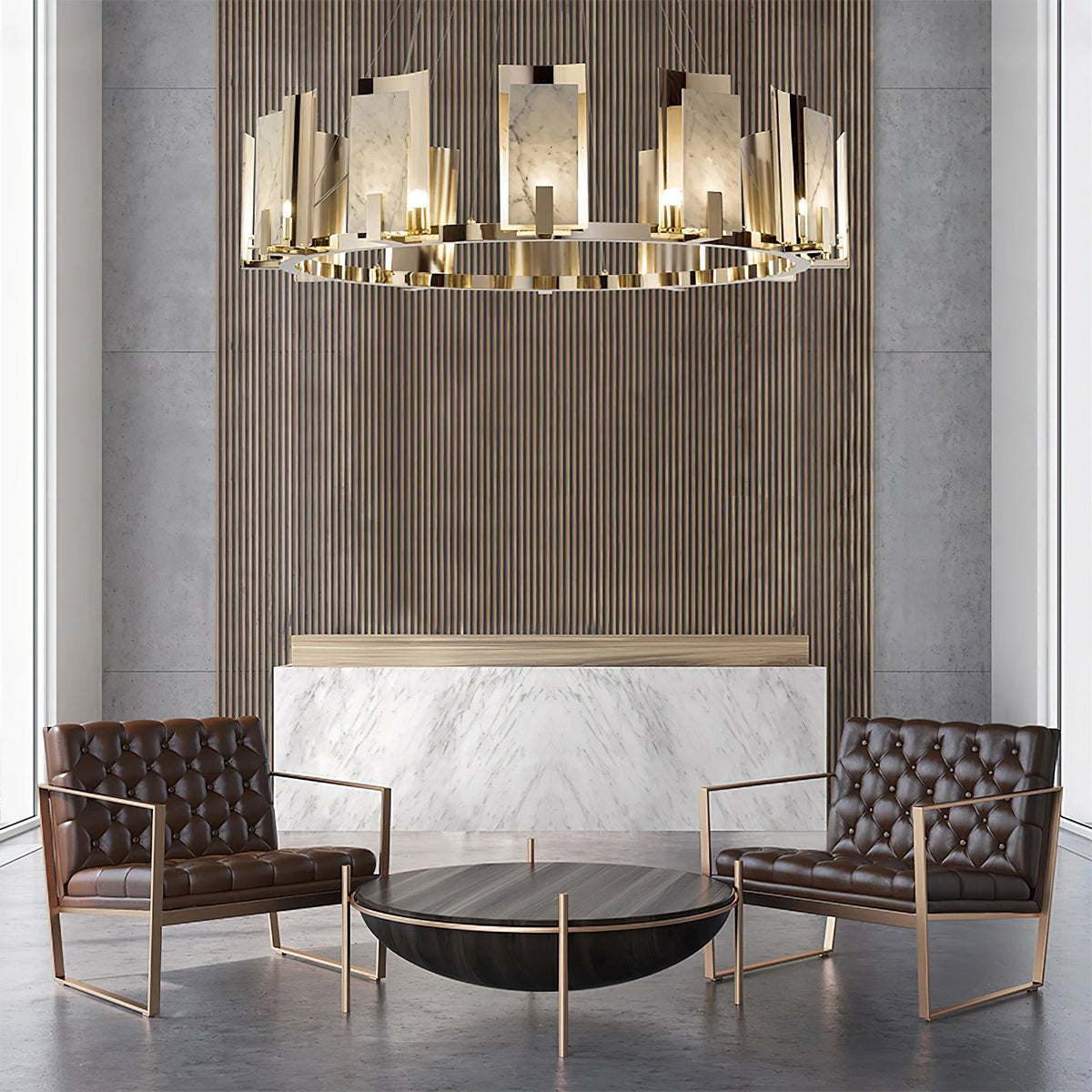 Radilum Jessie Alabaster Round Chandelier