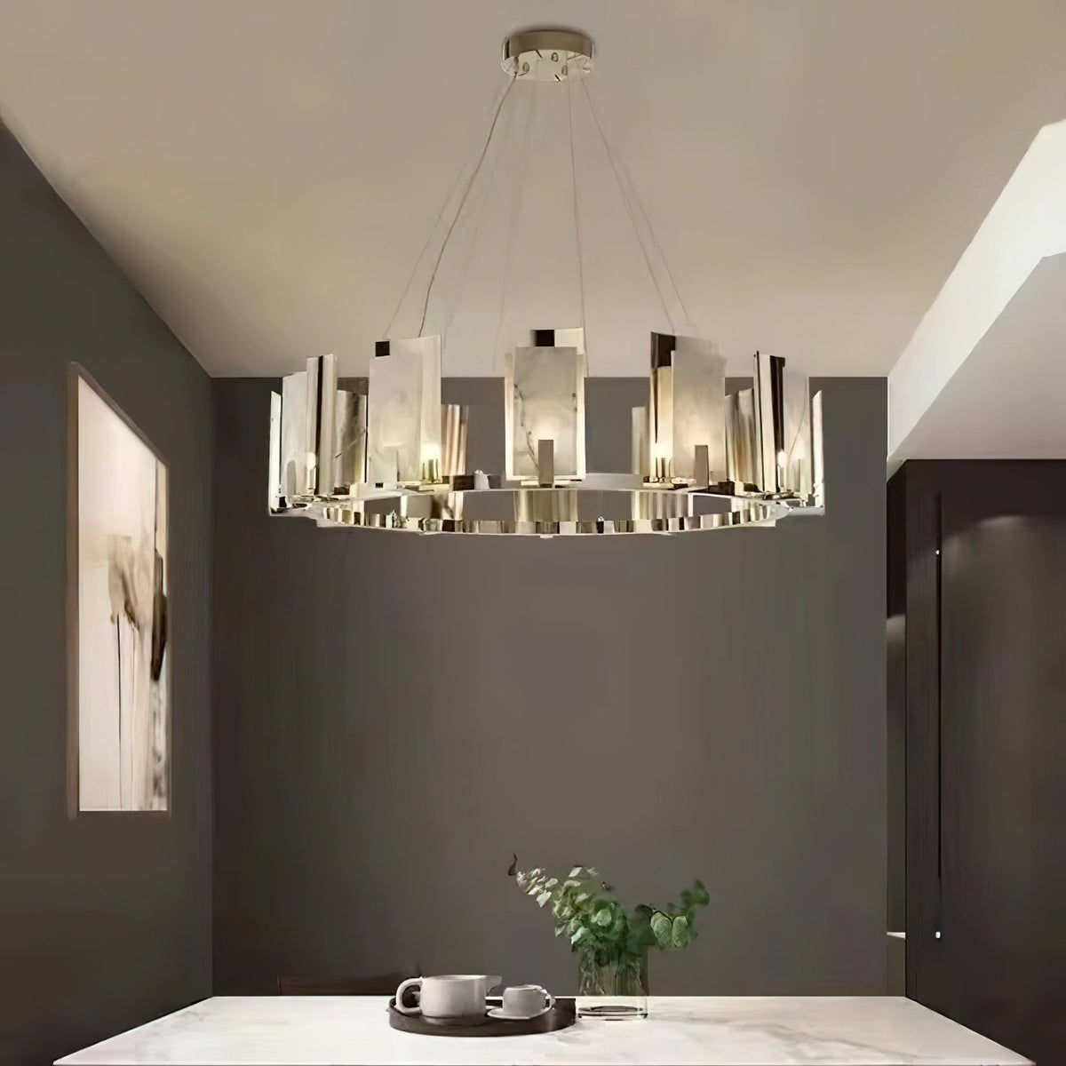 Radilum Jessie Alabaster Round Chandelier