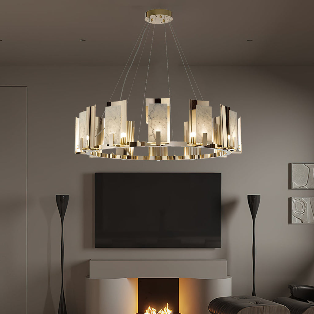 Radilum Jessie Alabaster Round Chandelier