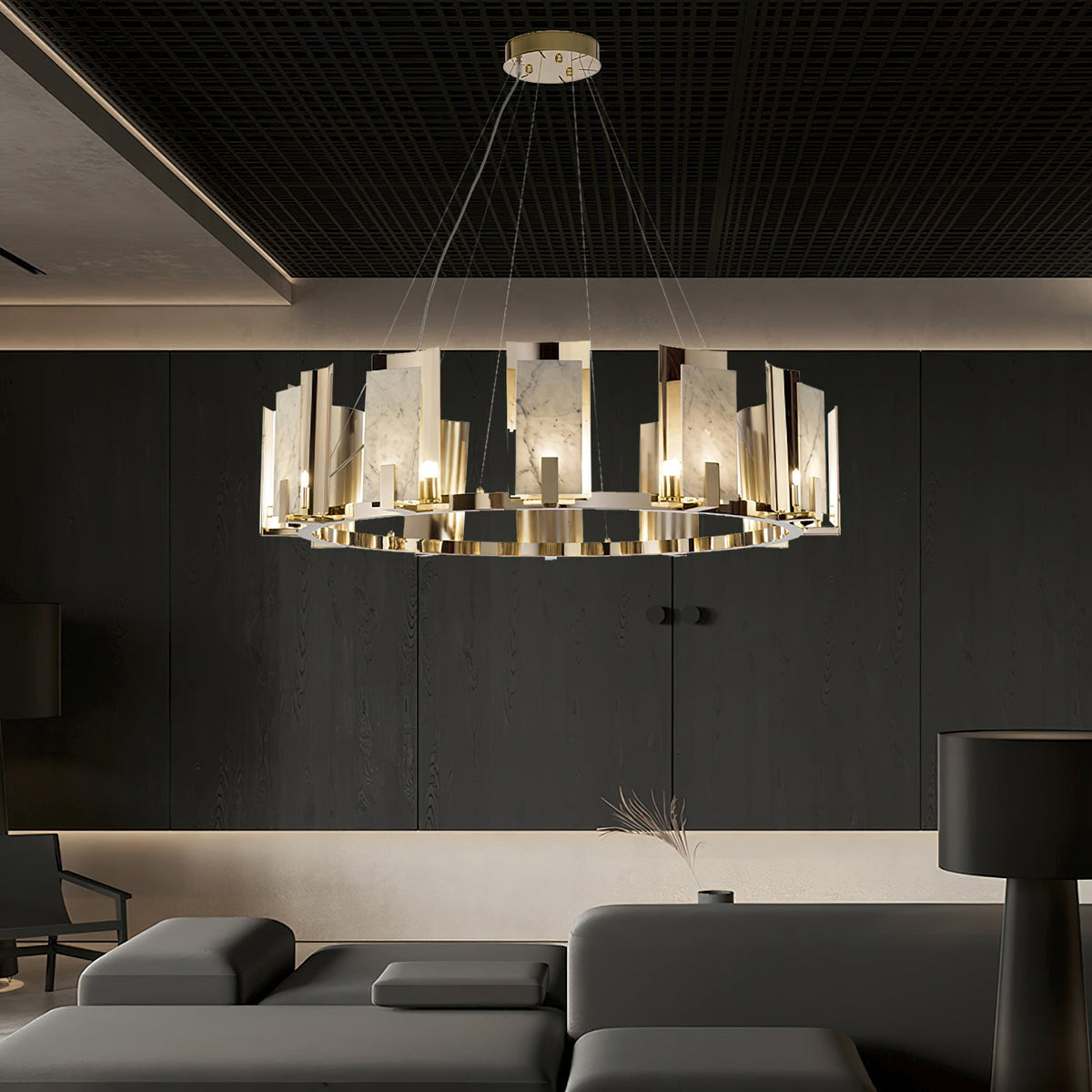 Radilum Jessie Alabaster Round Chandelier