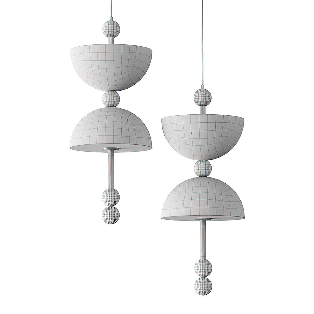 Radilum Lyra Alabaster Pendant Lamp Integrated LED Brass Shade
