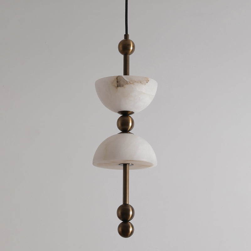 Radilum Lyra Alabaster Pendant Lamp Integrated LED Brass Shade