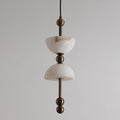 Radilum Lyra Alabaster Pendant Lamp Integrated LED Brass Shade