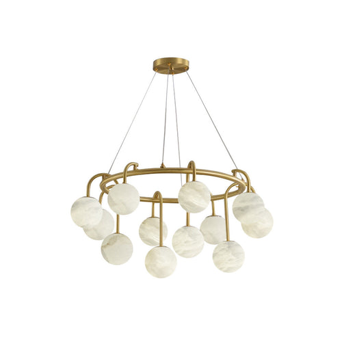 Maytoni Alabaster Chandelier Brass Frame