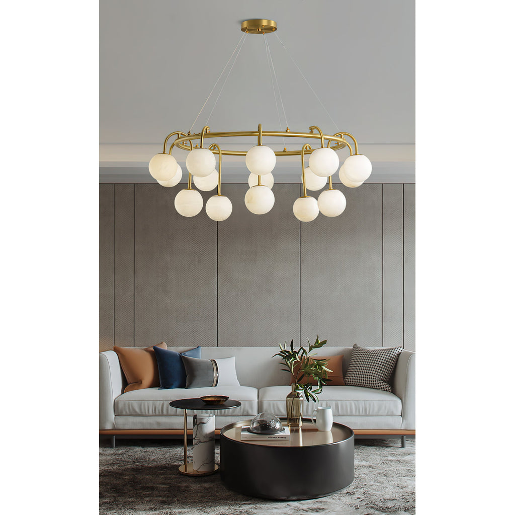 Maytoni Alabaster Chandelier Brass Frame