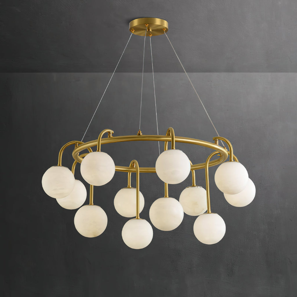 Maytoni Alabaster Chandelier Brass Frame