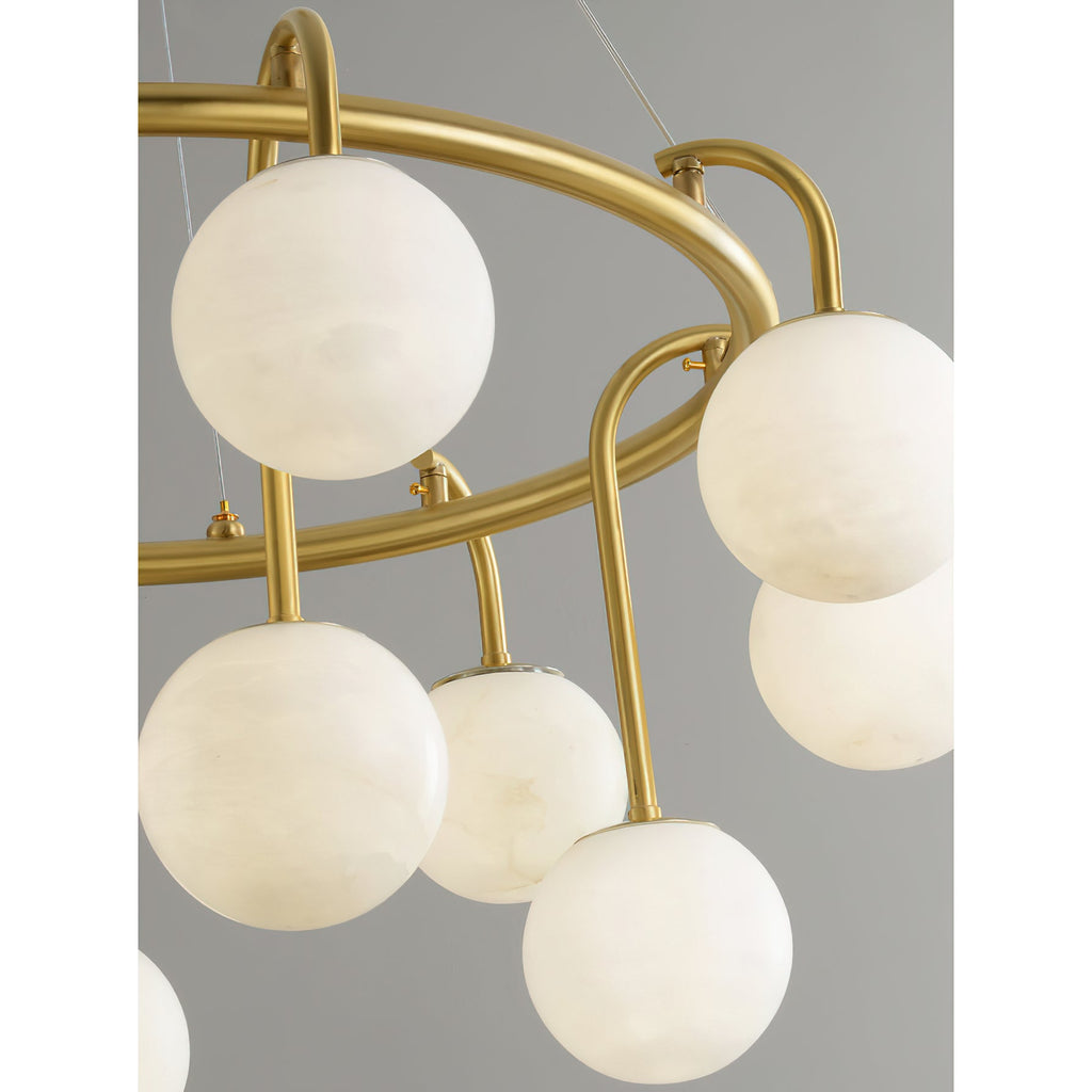 Maytoni Alabaster Chandelier Brass Frame