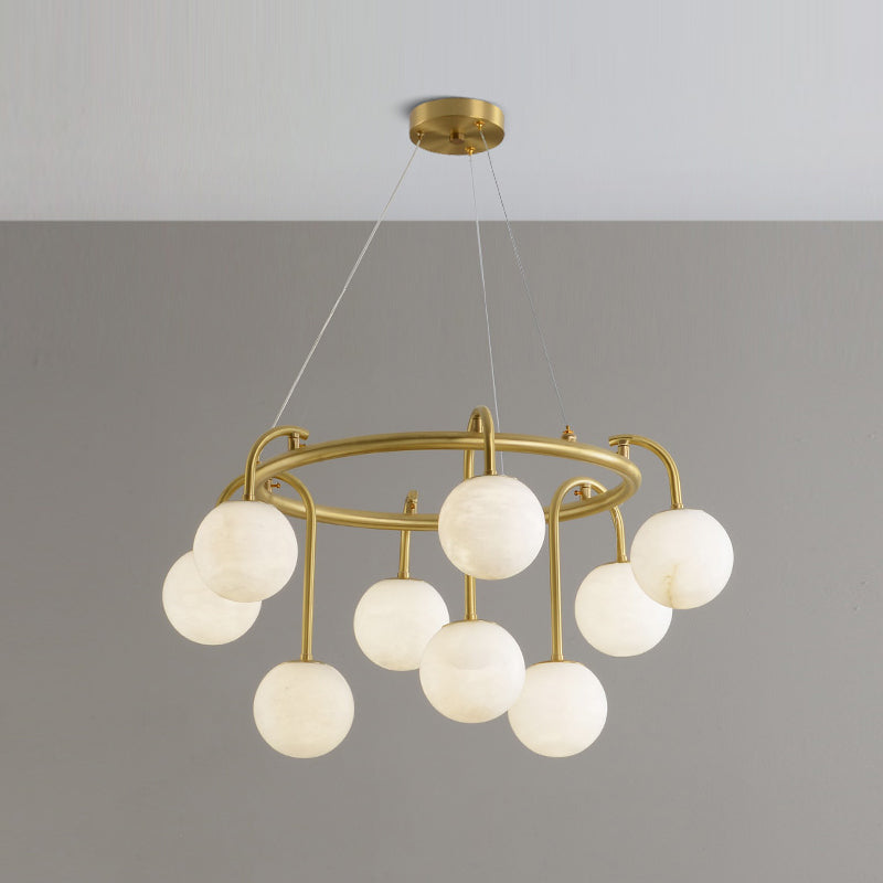 Maytoni Alabaster Chandelier Brass Frame