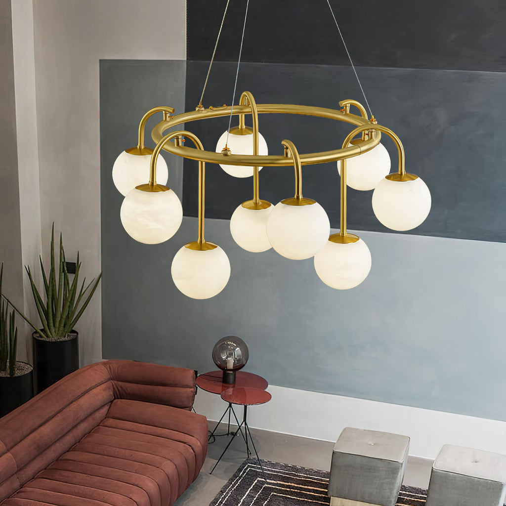 Maytoni Alabaster Chandelier Brass Frame