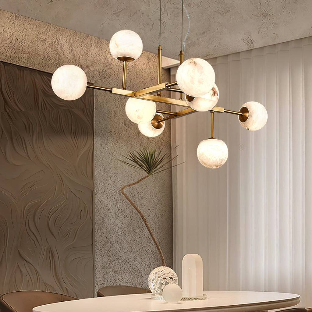Maytoni Uva Alabaster Chandelier Brass Frame