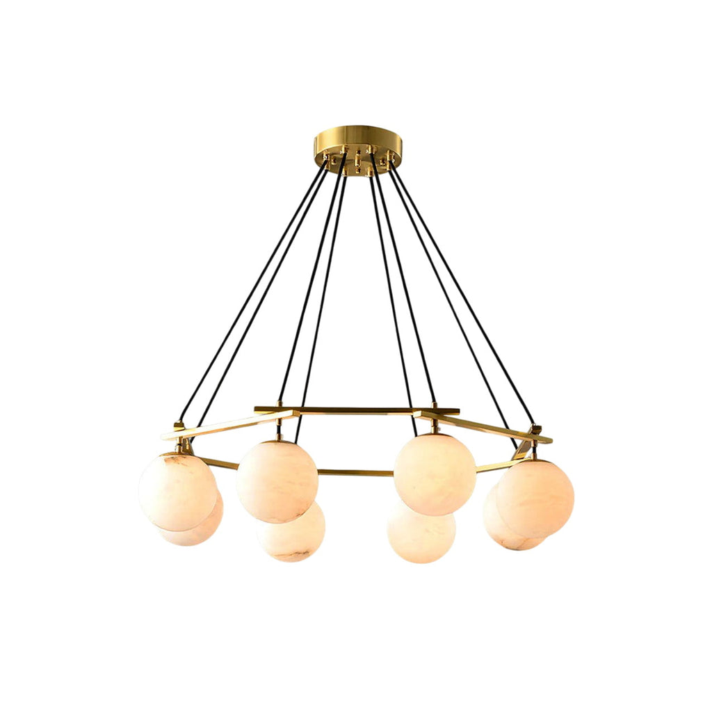 Radilum Miira Alabaster Chandelier Brass Frame