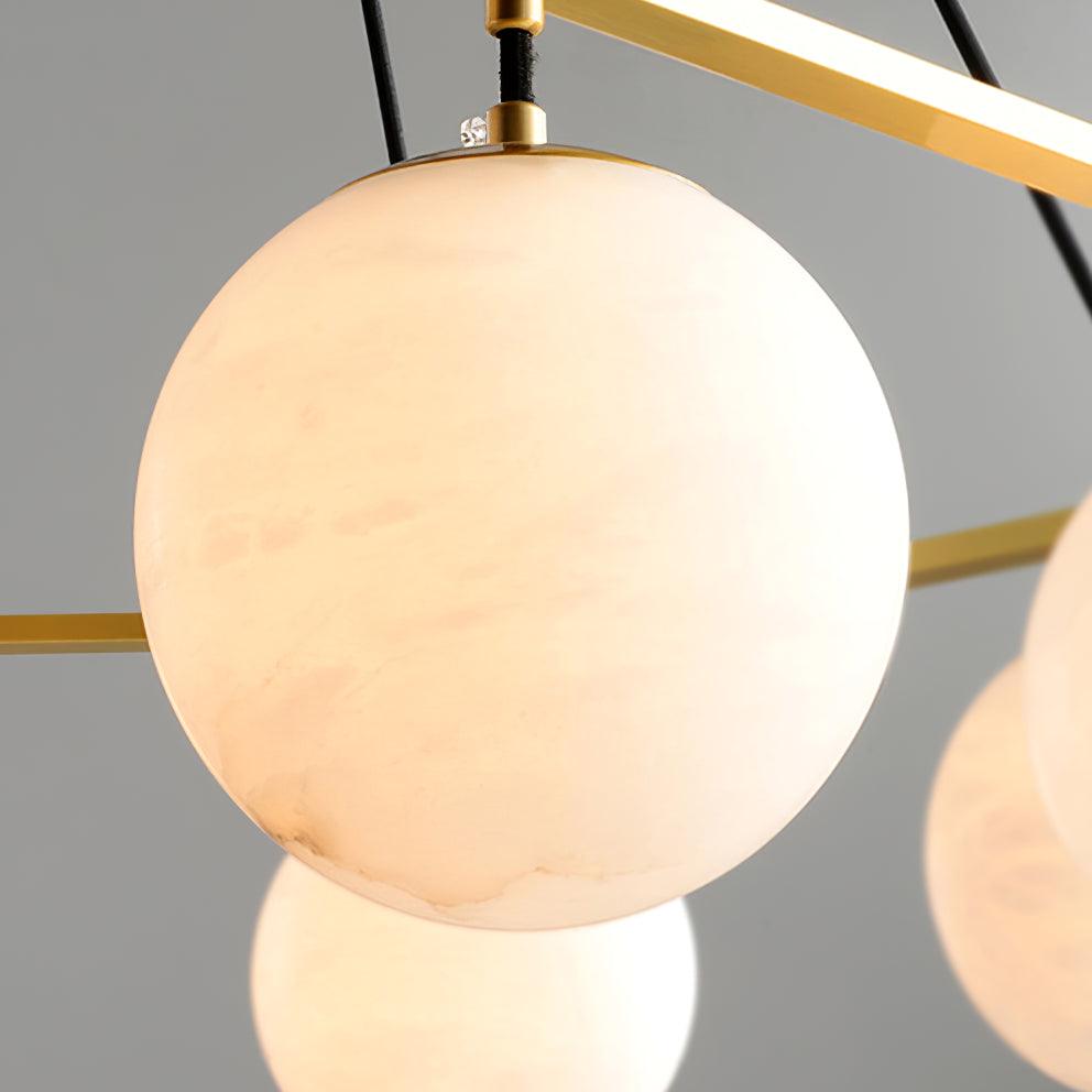 Radilum Miira Alabaster Chandelier Brass Frame