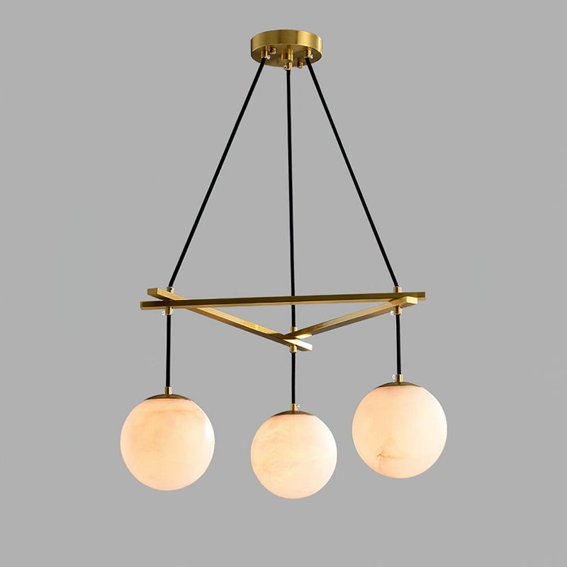 Radilum Miira Alabaster Chandelier Brass Frame