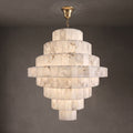 Radilum Pyramid Alabaster Chandelier Brass Frame