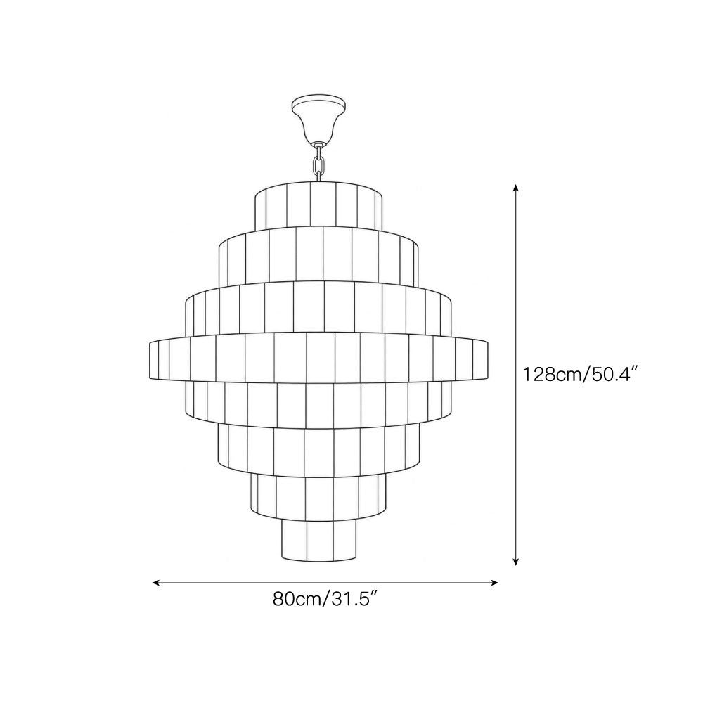 Radilum Pyramid Alabaster Chandelier Brass Frame