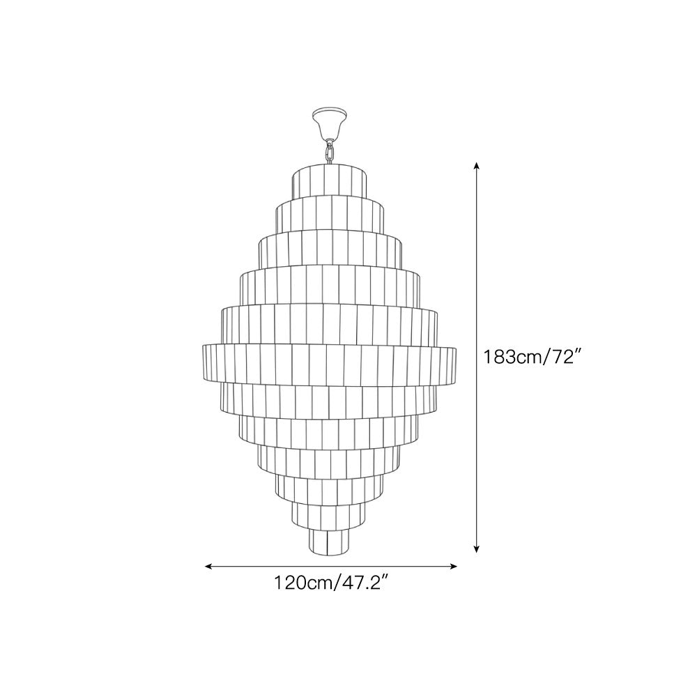 Radilum Pyramid Alabaster Chandelier Brass Frame