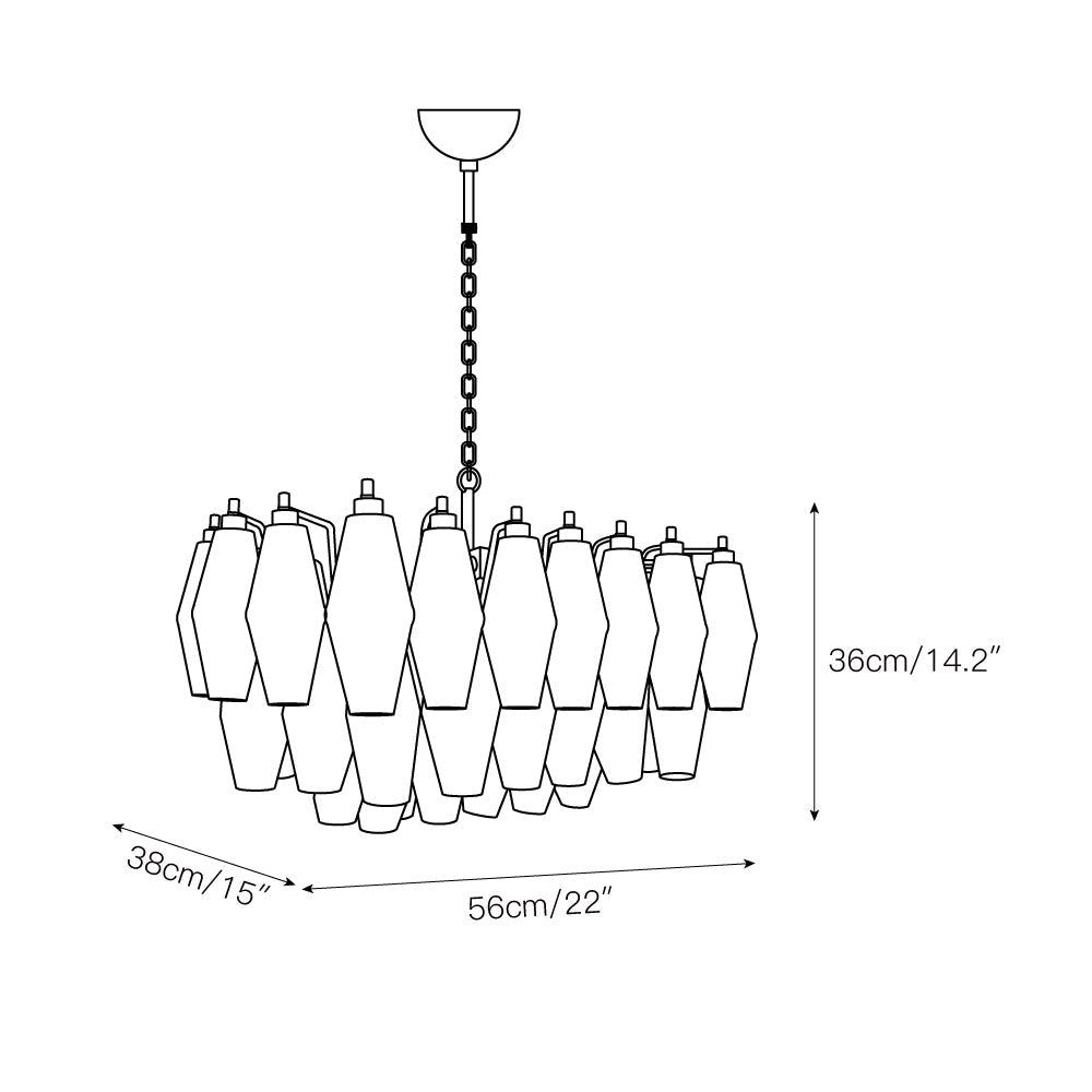 Radilum Poliedri Murano Alabaster Chandelier