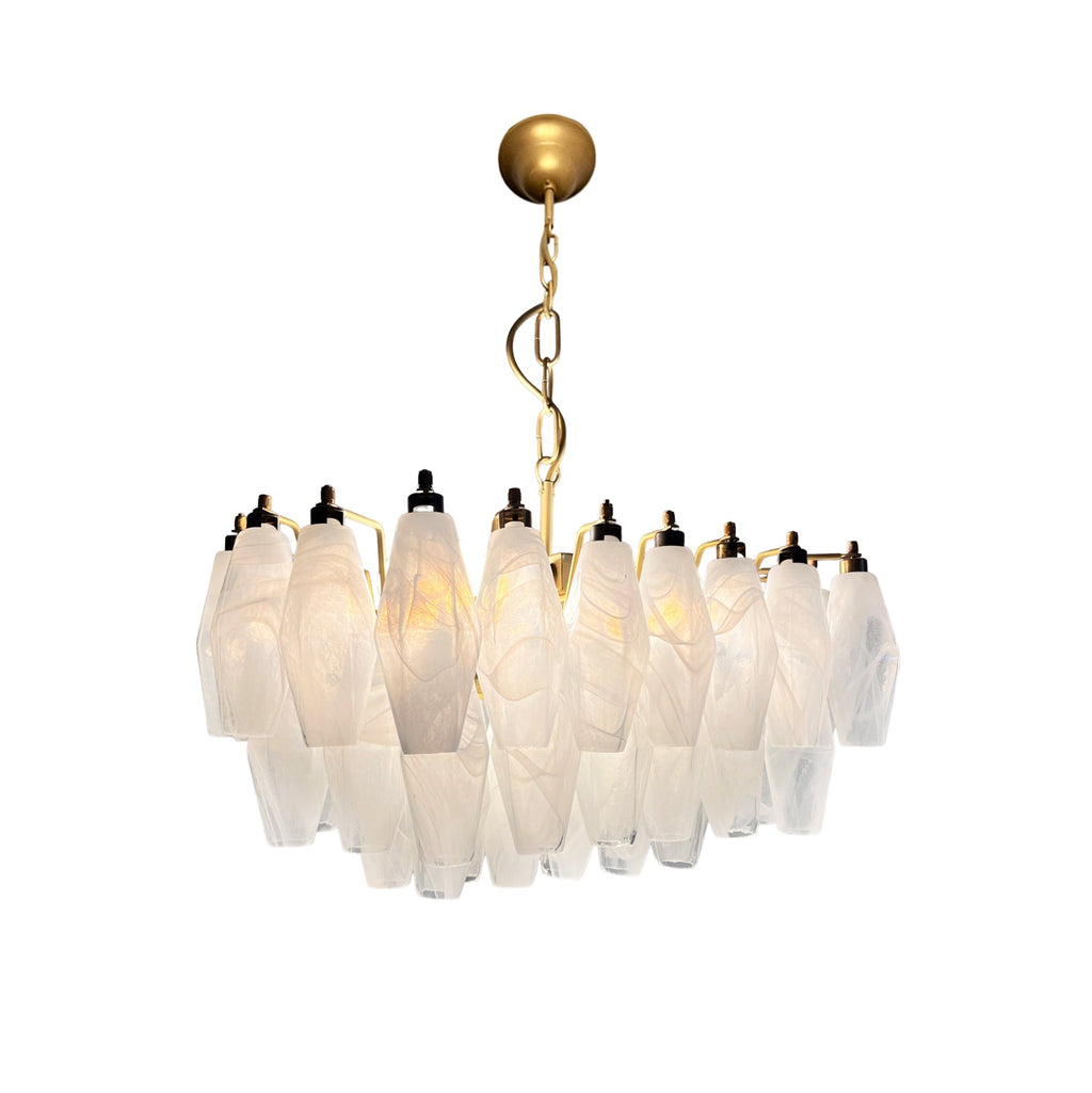 Radilum Poliedri Murano Alabaster Chandelier