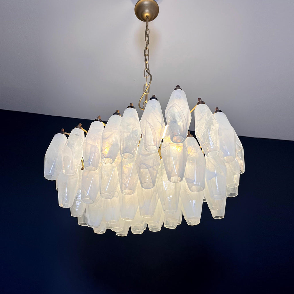 Radilum Poliedri Murano Alabaster Chandelier