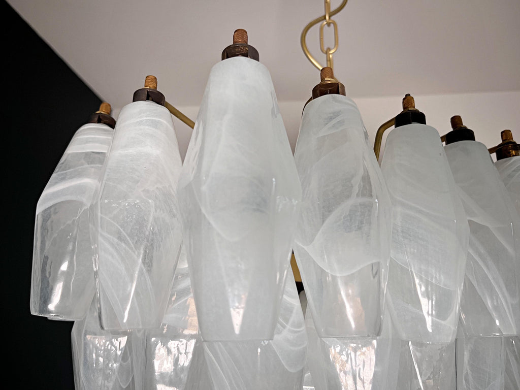Radilum Poliedri Murano Alabaster Chandelier