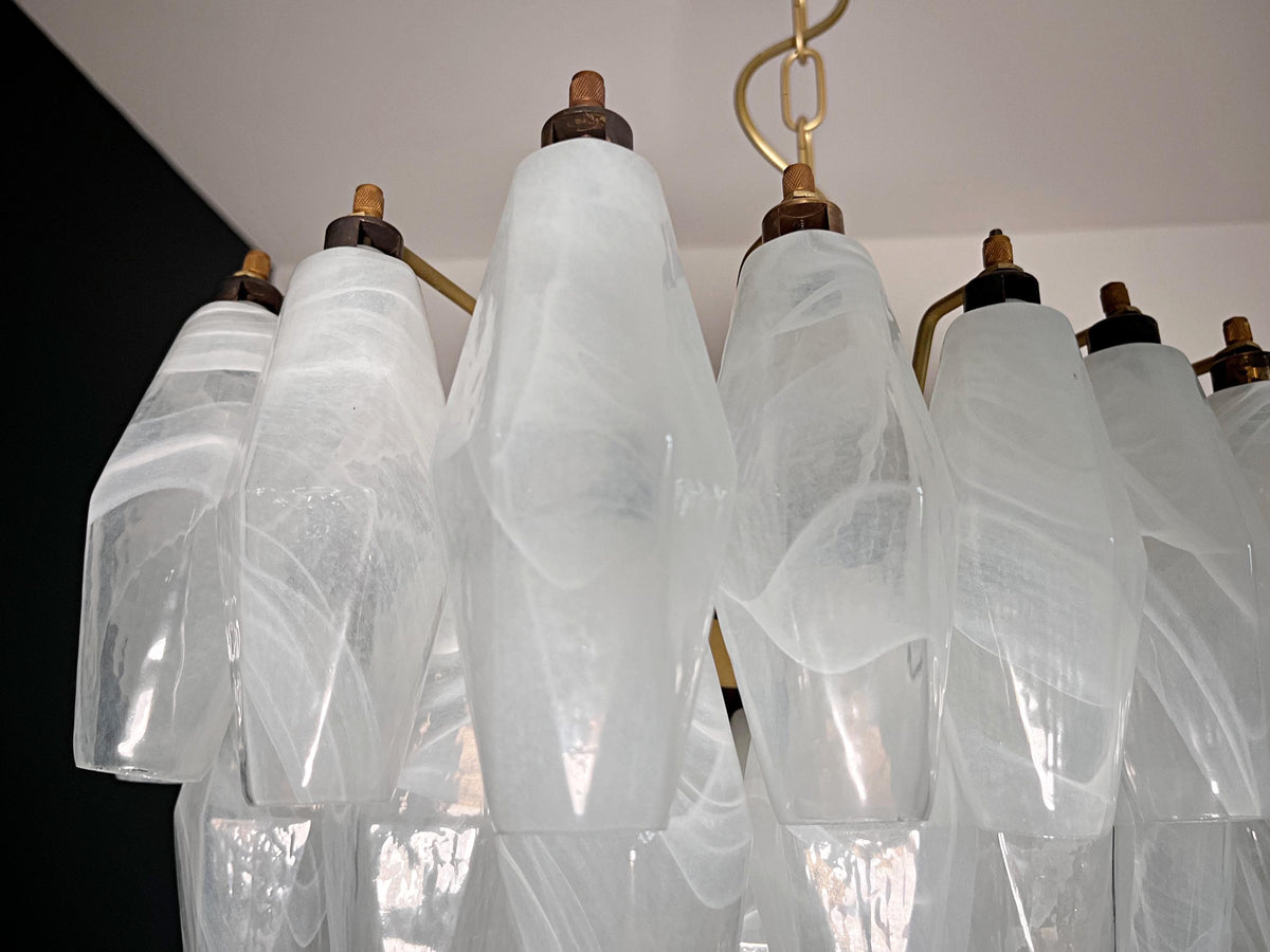 Radilum Poliedri Murano Alabaster Chandelier