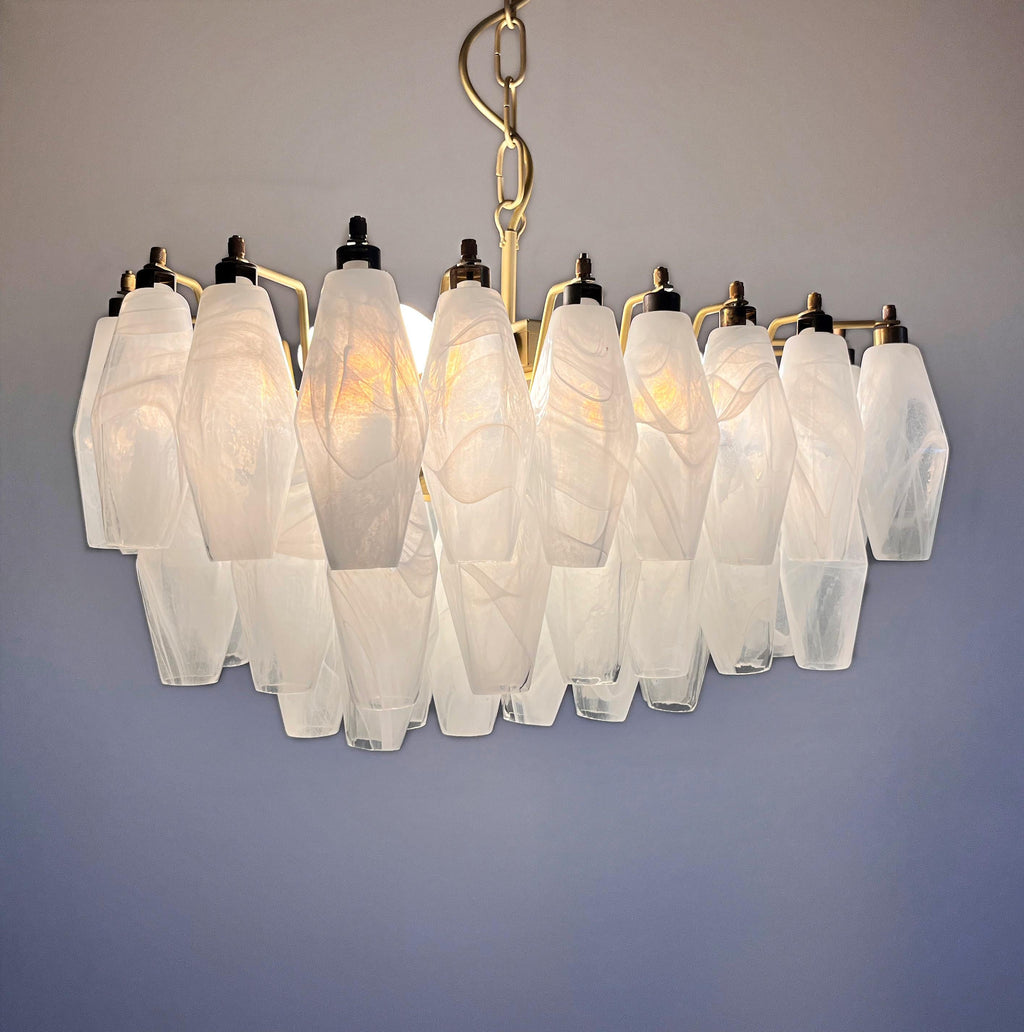 Radilum Poliedri Murano Alabaster Chandelier