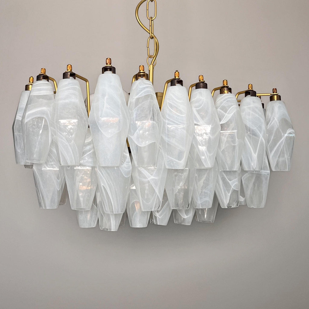 Radilum Poliedri Murano Alabaster Chandelier