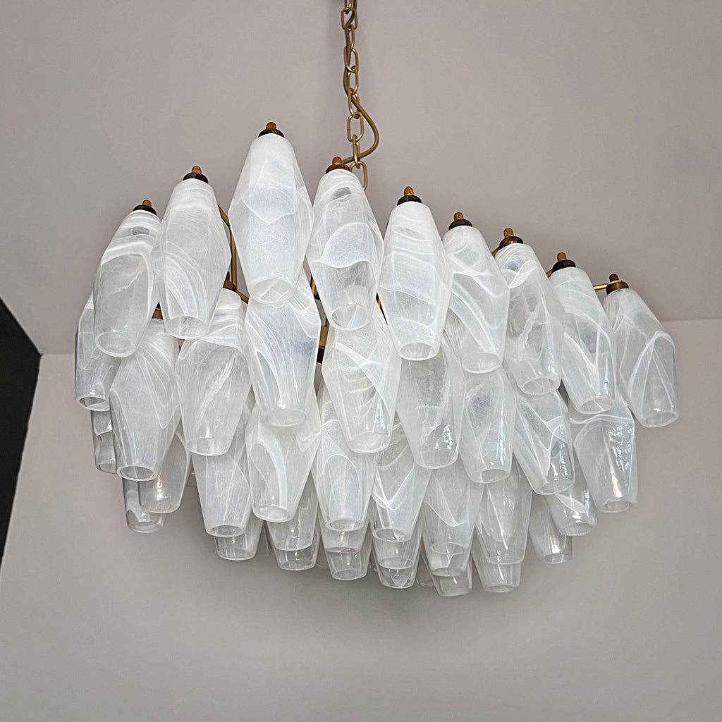 Radilum Poliedri Murano Alabaster Chandelier