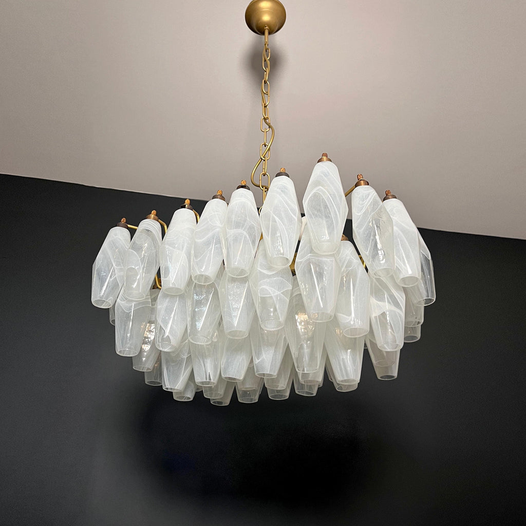 Radilum Poliedri Murano Alabaster Chandelier