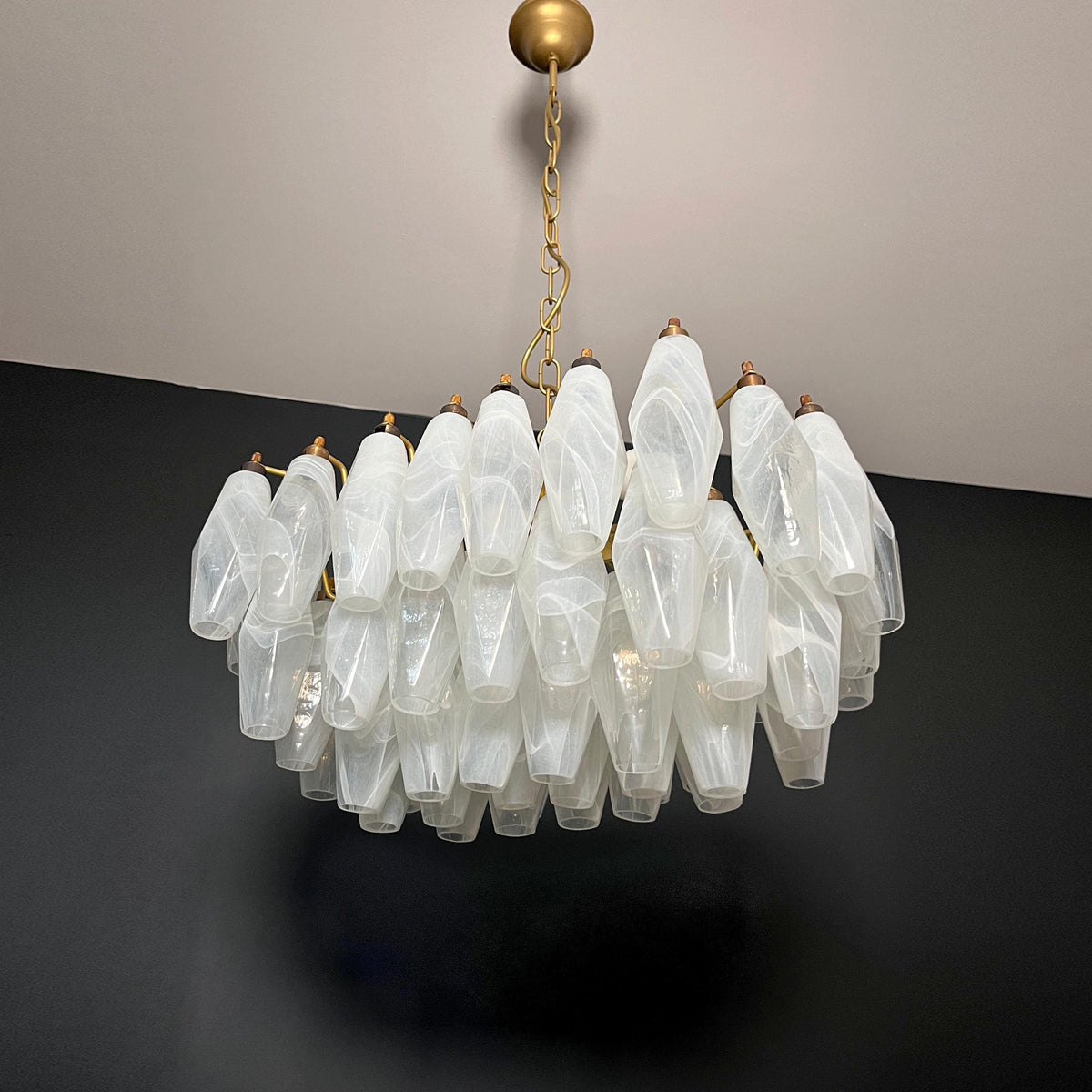 Radilum Poliedri Murano Alabaster Chandelier