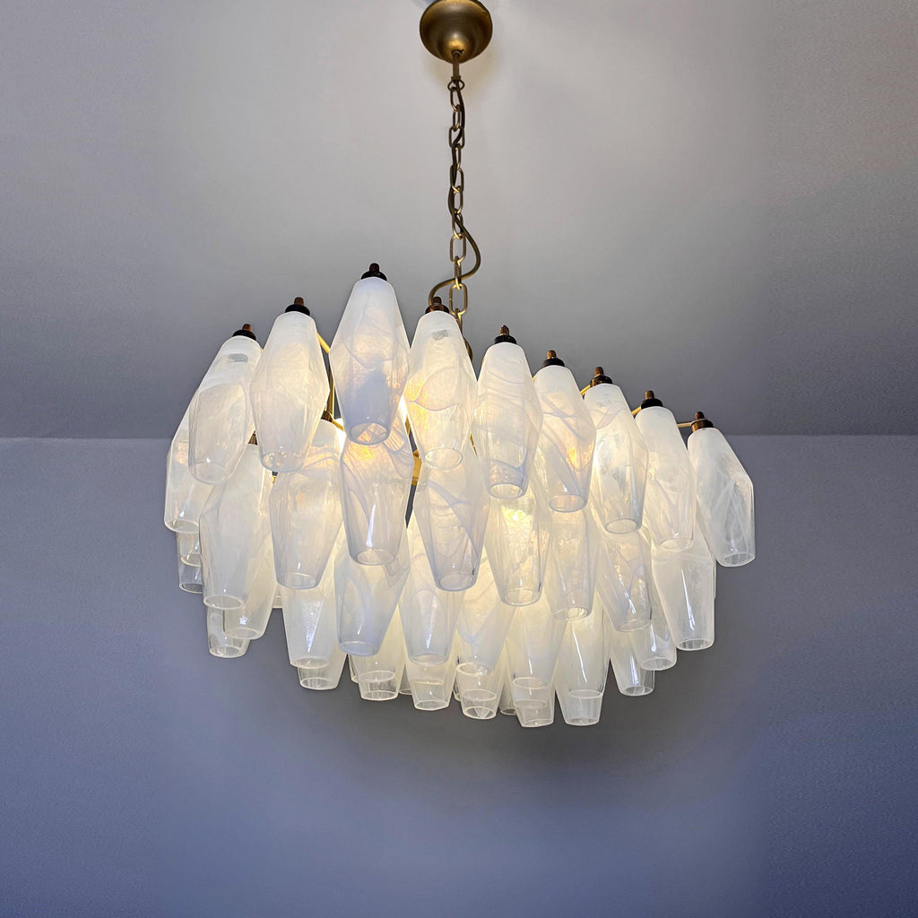 Radilum Poliedri Murano Alabaster Chandelier