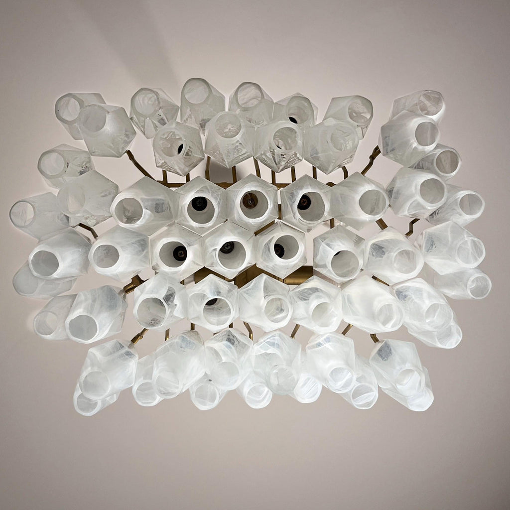 Radilum Poliedri Murano Alabaster Chandelier