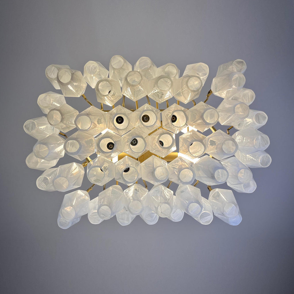 Radilum Poliedri Murano Alabaster Chandelier