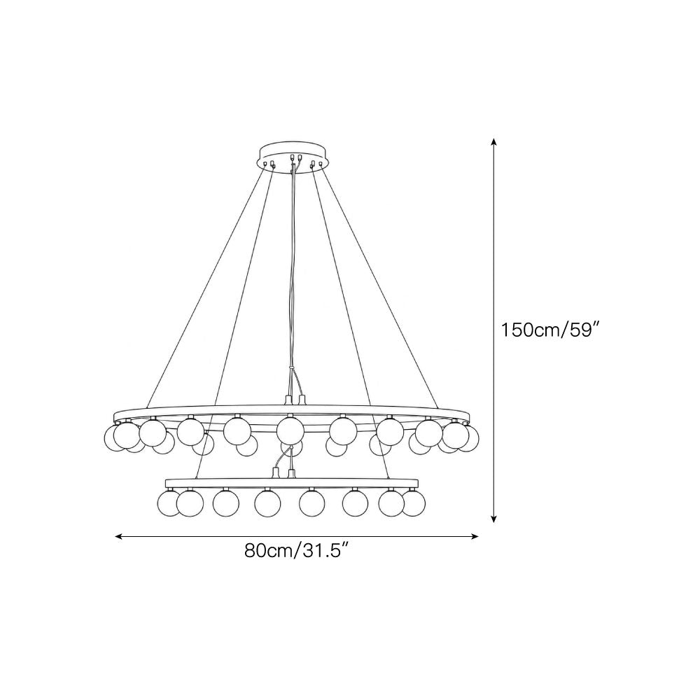 Radilum Orlienne Double Ring Alabaster Chandelier