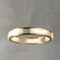 Radilum Qatar Alabaster Chandelier Brass Frame