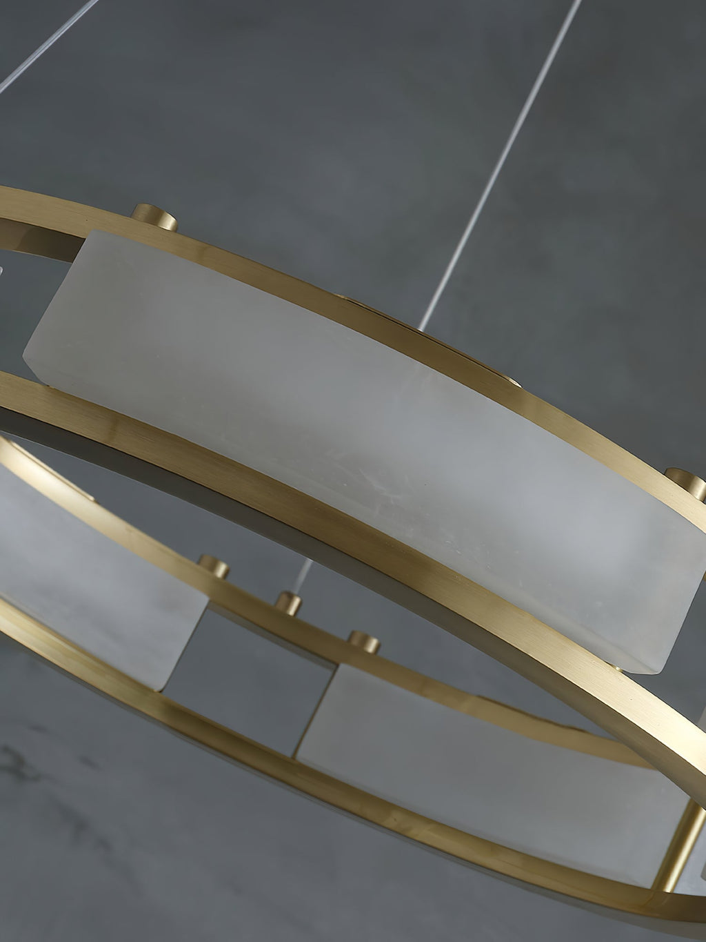 Radilum Qatar Alabaster Chandelier Brass Frame