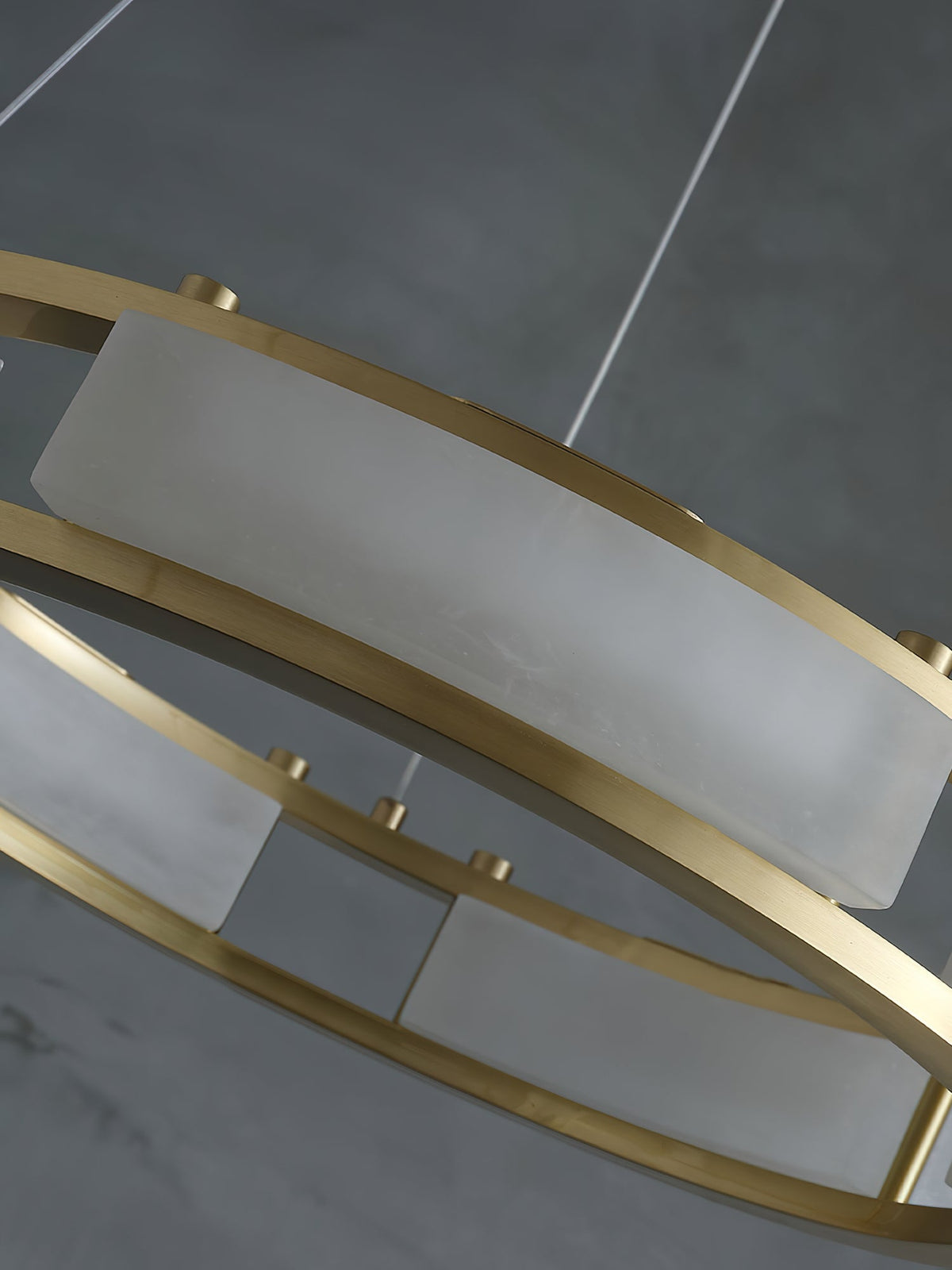 Radilum Qatar Alabaster Chandelier Brass Frame