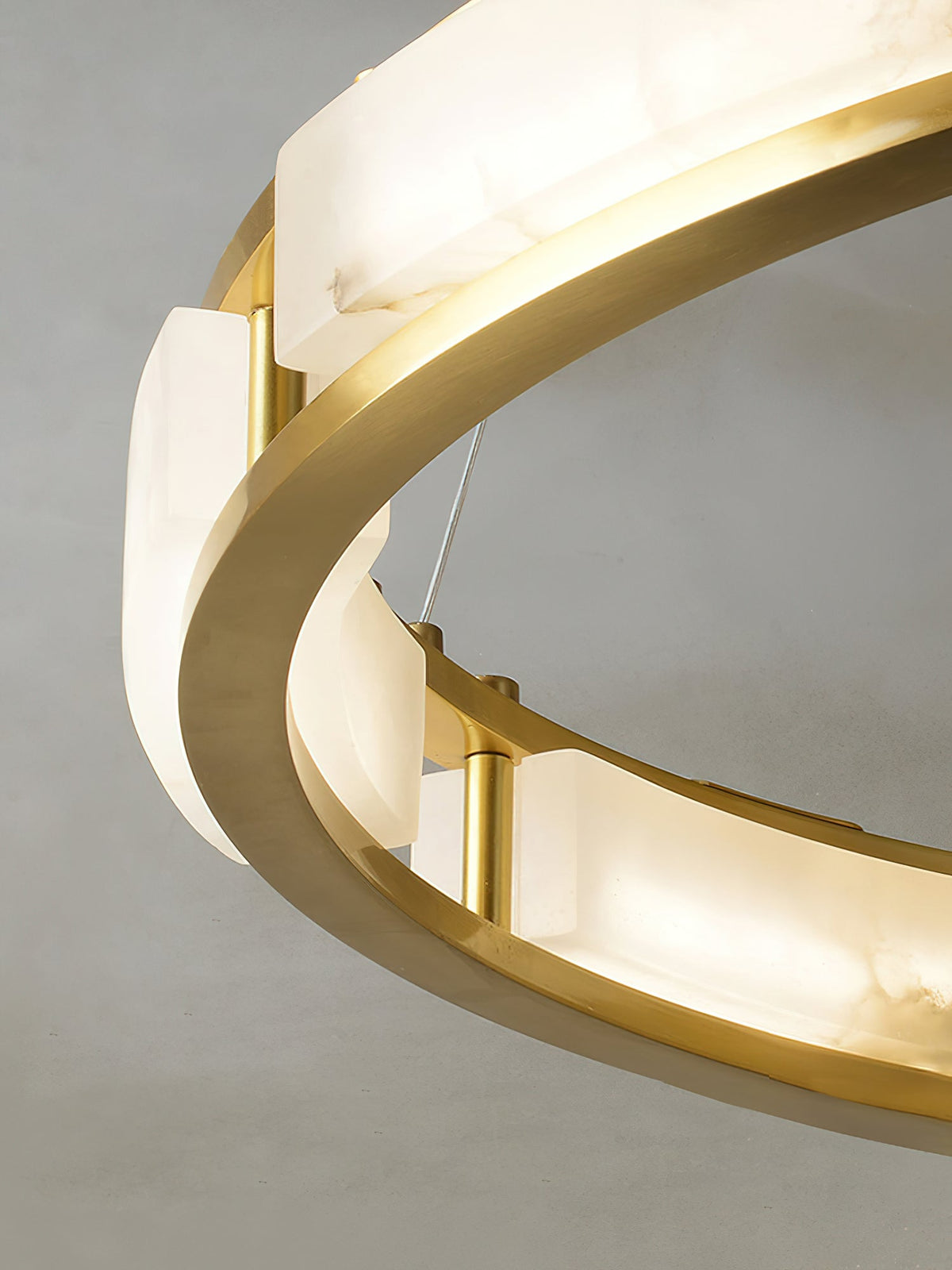 Radilum Qatar Alabaster Chandelier Brass Frame