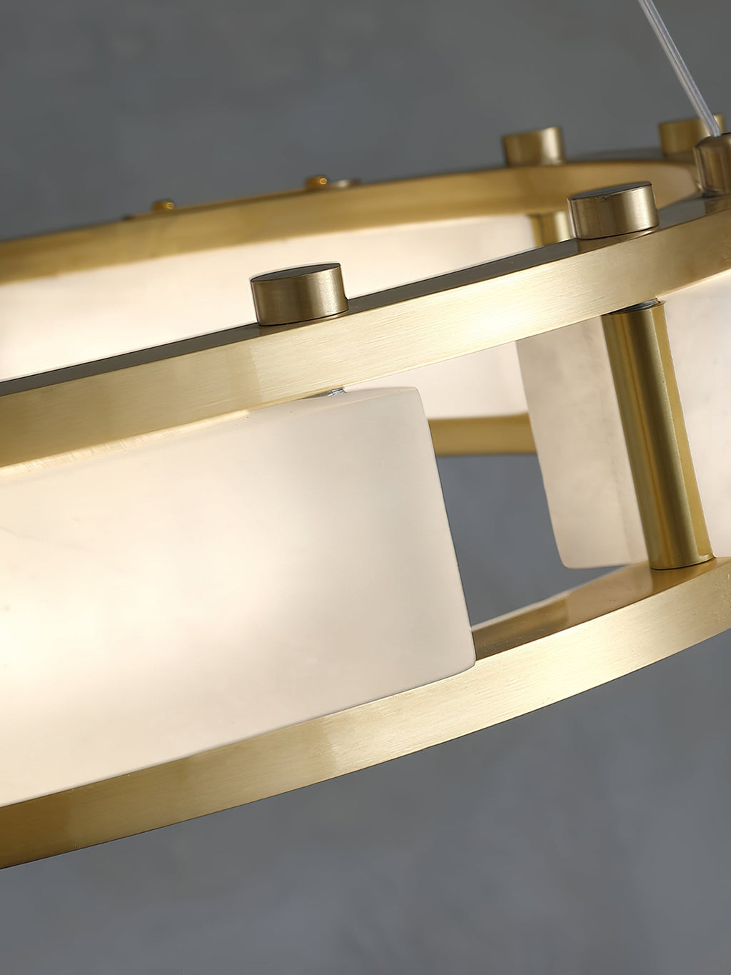 Radilum Qatar Alabaster Chandelier Brass Frame