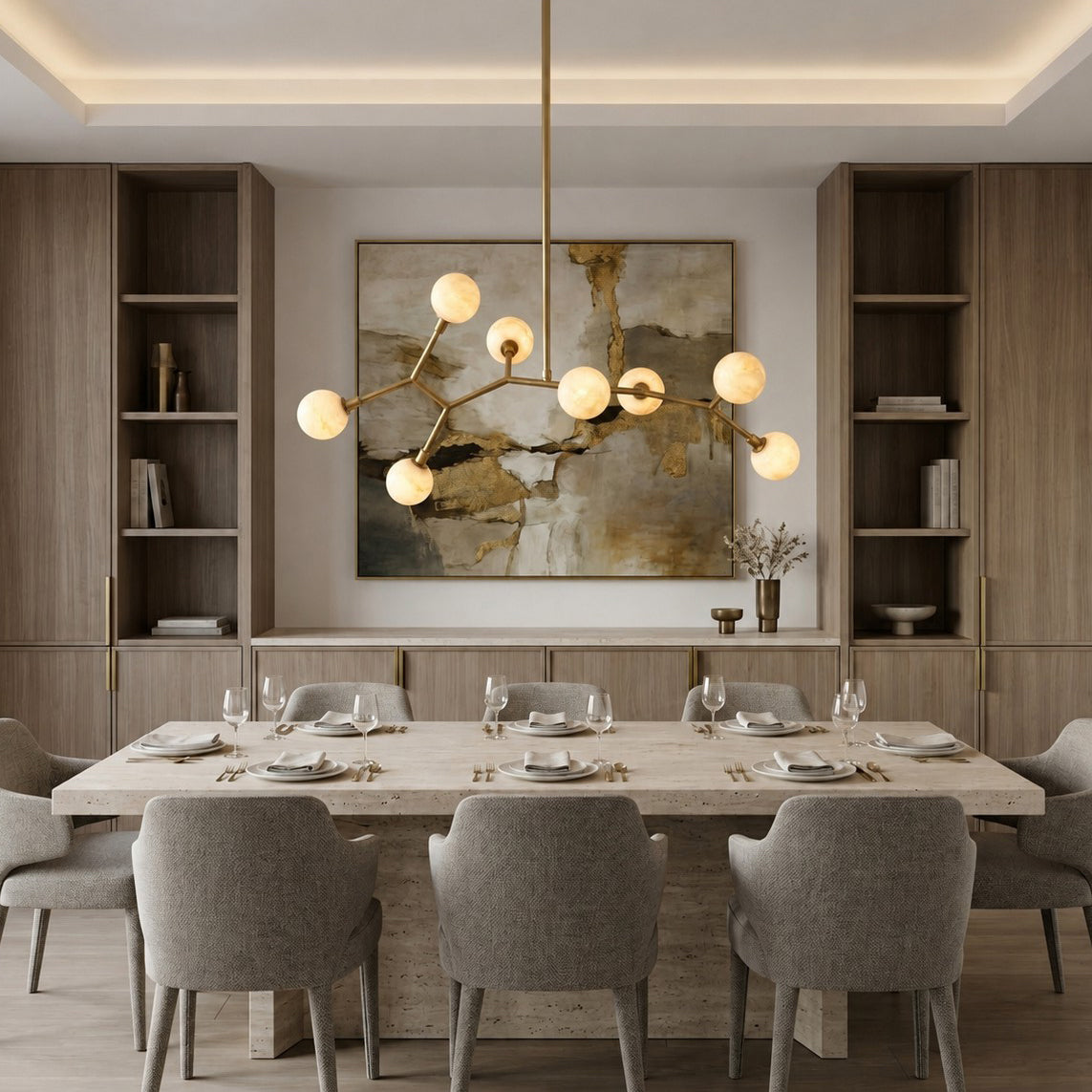 Radilum Armature Alabaster Chandelier