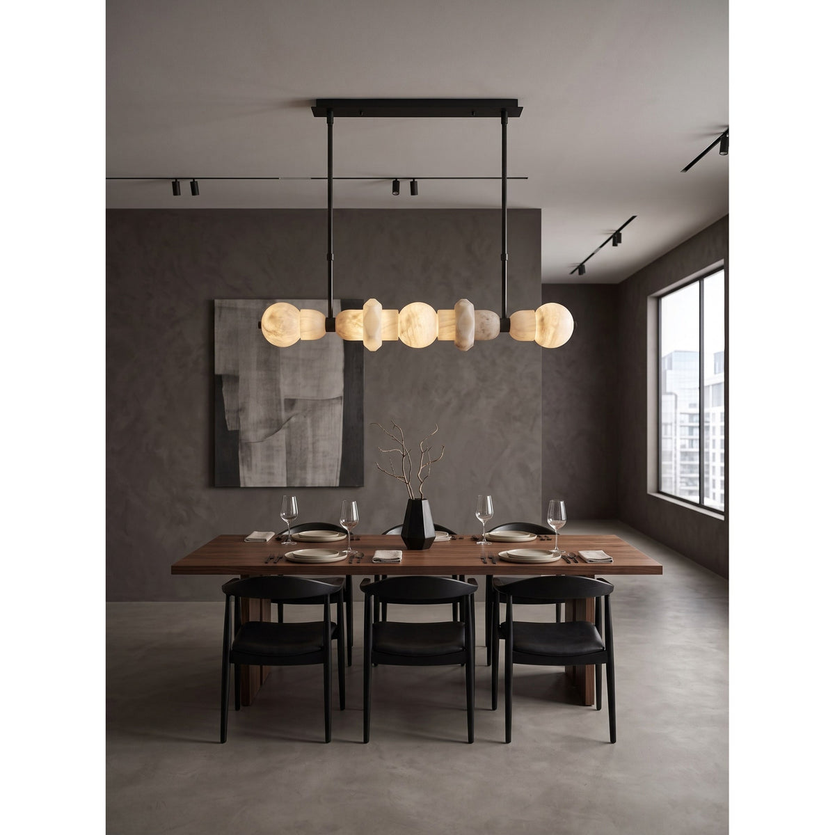 Radilum Belmont Alabaster Linear Chandelier